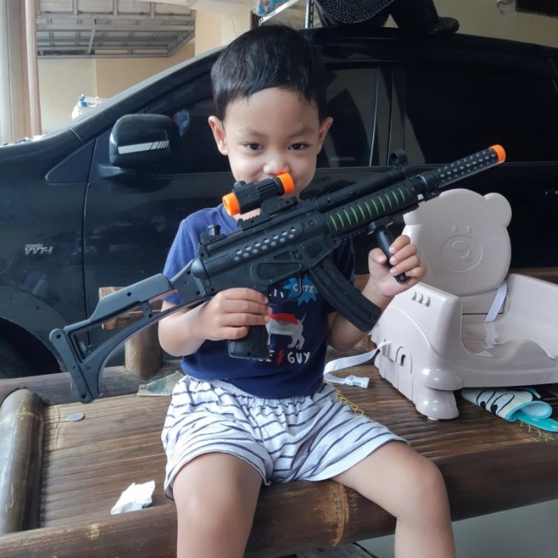 Tembakan Serbu Light Sound Batre - Mainan Pistol Tembak Anak Batere