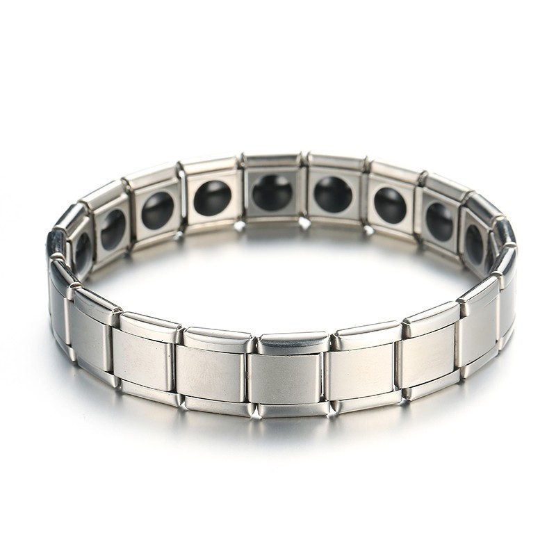 Gelang Kesehatan : Mode Titanium Baja Energi Magnetic Gelang Pria Anti-Kelelahan Gelang Kesehatan-5
