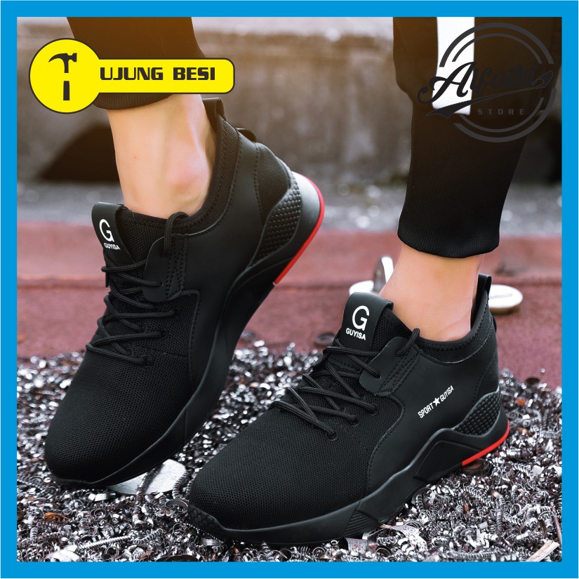 AlFathi Sepatu Safety Sneakers Sport Ori By Guyisa Black