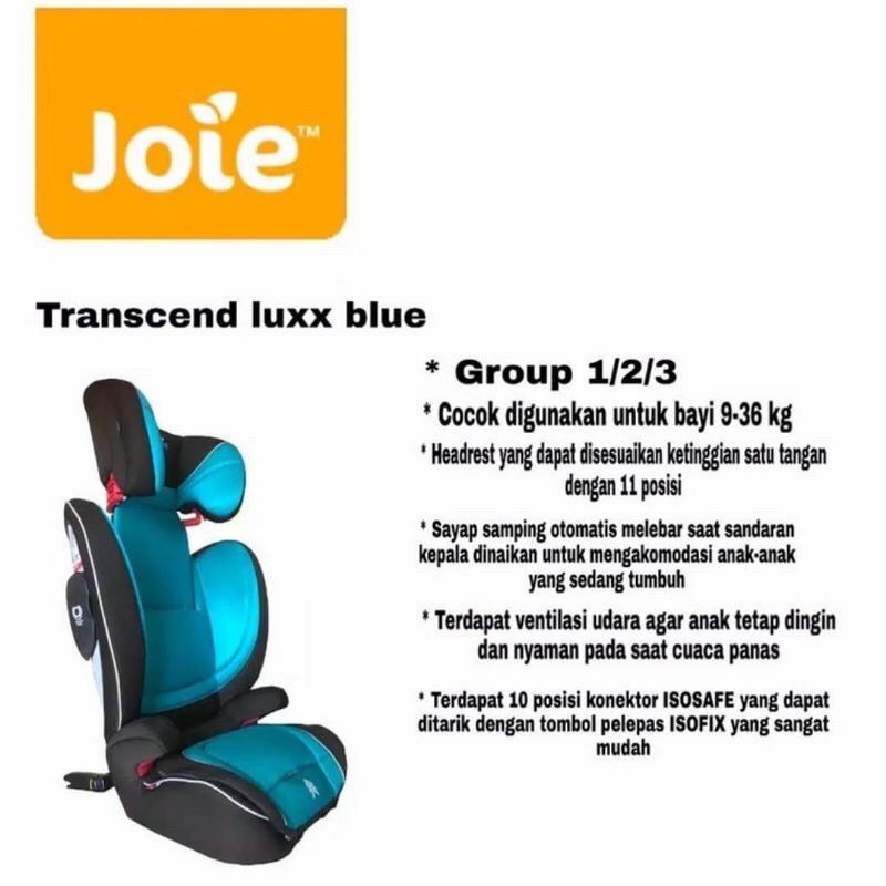 Makassar Car seat Carseat Dudukan Mobil Anak Bayi Joie Joei Transcend LUXX