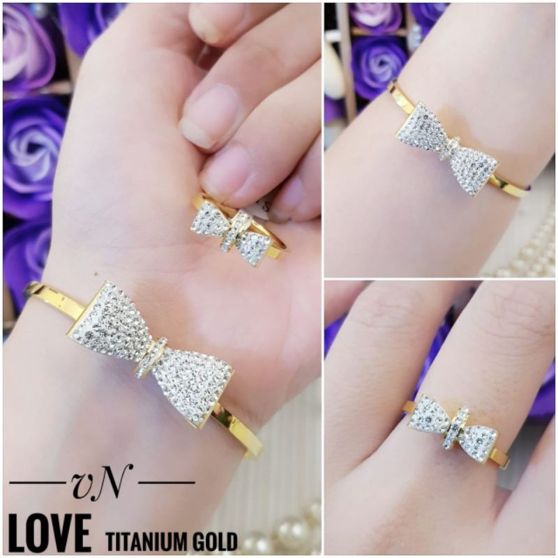 Titanium Gelang dan Cincin Pita 1001n