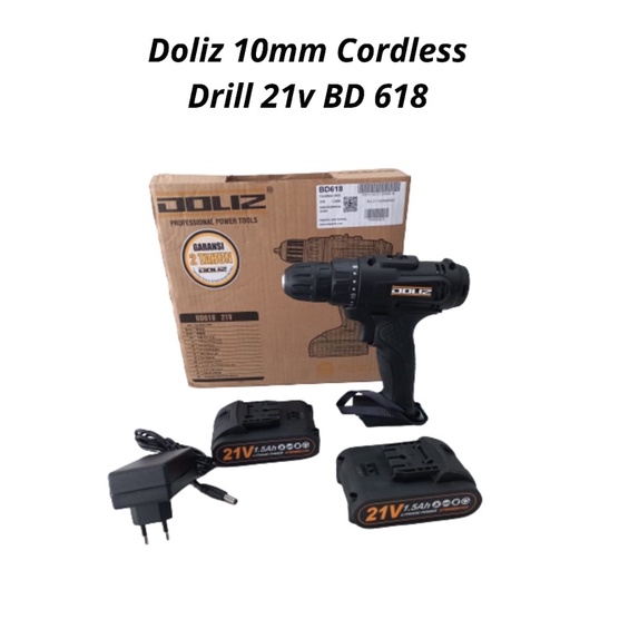 Mesin Bor Cordless Doliz BD618 / Mesin Bor Baterai Cordless Impact Drill 21 Volt BD 618 Doliz