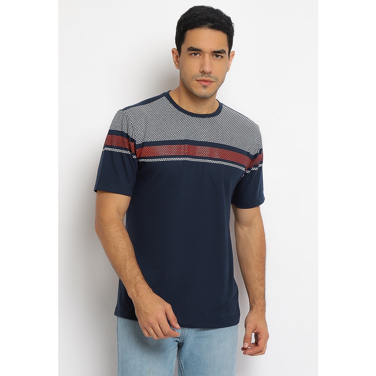 Kaos Pria Poshboy Original Yardley Print Tshirt katun navy