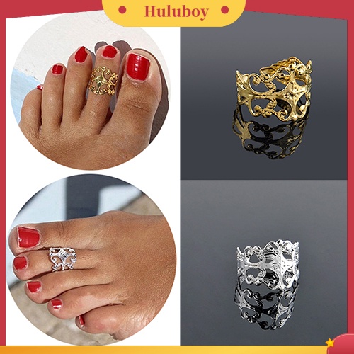 Hu Hu Hu Hu Hu Alat Bantu Pasang Kacamata♡ Cincin Jari Kaki Wanita Model Terbuka Hollow Adjustable Untuk Pesta / Pantai / Hadiah