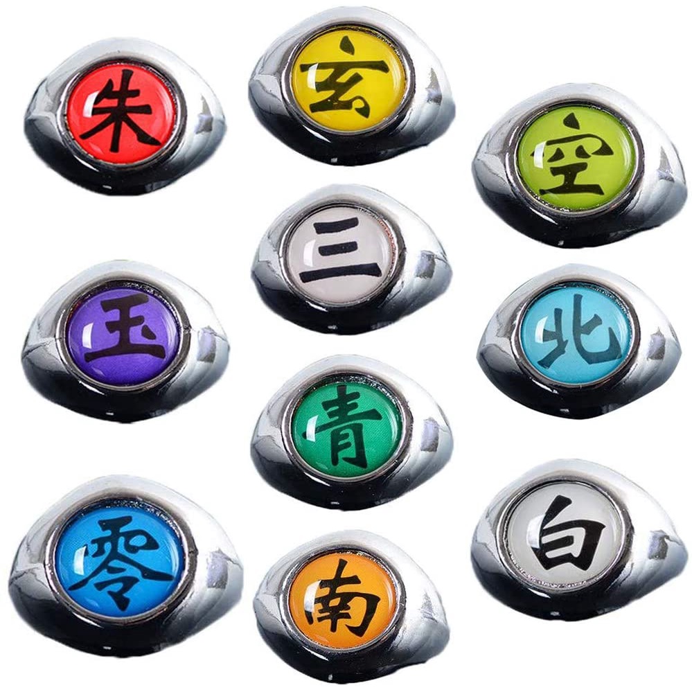 Set Cincin Cosplay Anime Naruto Akatsuki Itachi Bahan Metal Untuk Hadiah