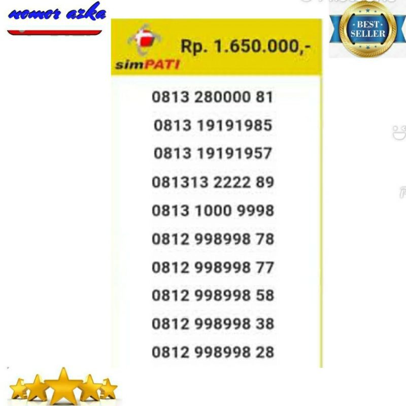 Nomor cantik simpati 08222999 1972 seri Tahun 1972 rapi Bsm03