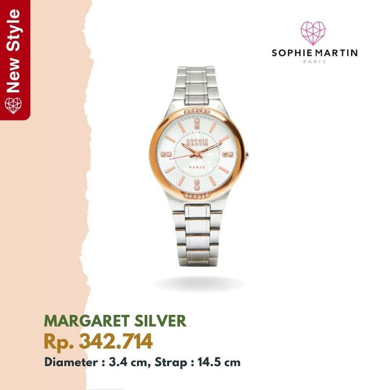JAM MARGARET SILVER ORI SOPHIEPARIS JAM TANGAN WANITA PROMO SOPHIE MARTIN