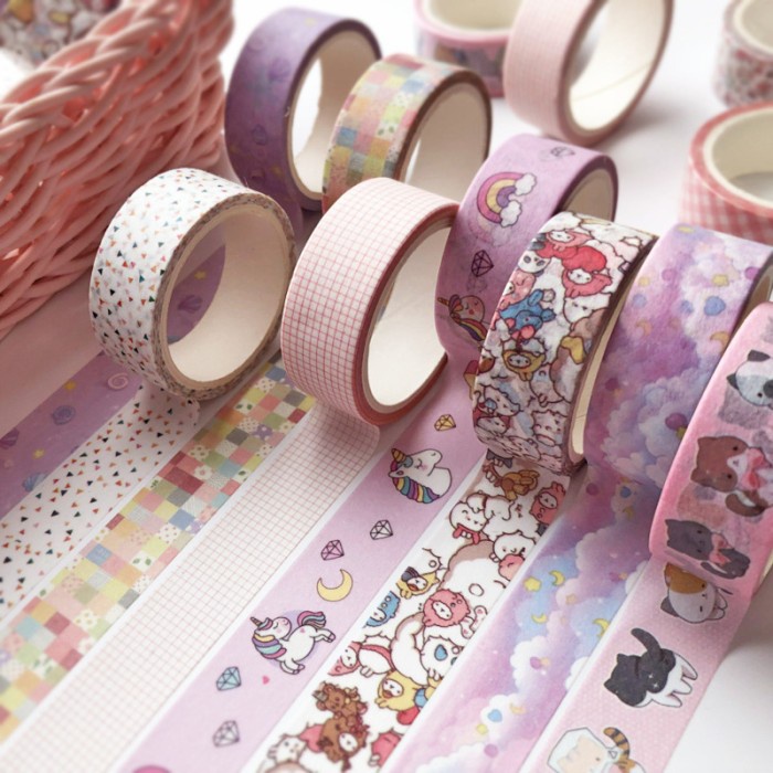 

[LBS] Washi Tape Dekorasi Pastel Motif Kartun Lucu Unicorn BUJO