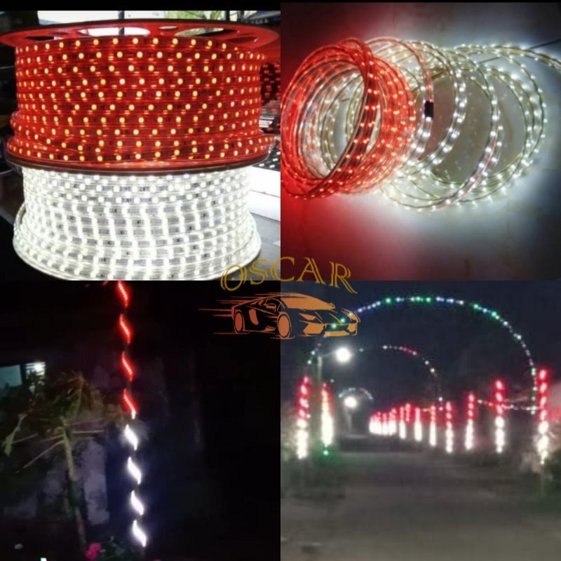 Lampu Merah Putih LED Strip Merah Putih Tinggal Colok Listrik  LAMPU AGUSTUS