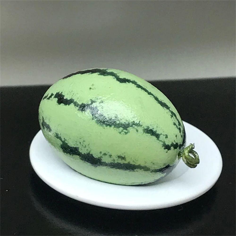 Lanfy Simulasi Semangka DIY Craft Mini Decor Pretend Play Klasik Mainan Rumah Mainan Aksesoris Rumah Boneka Model Buah