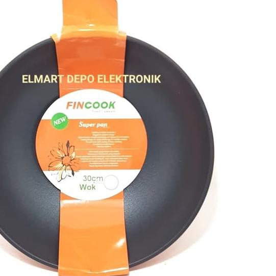 ➫ FINCOOK super pan wok 30cm DCW3004TF / wajan orange induksi teflon ➢