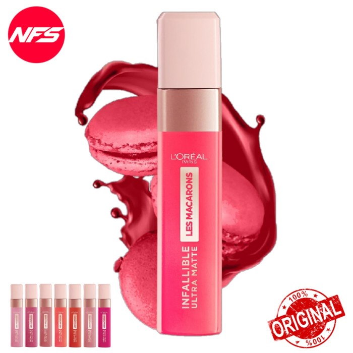 ✨ BISA COD ✨ Loreal Infallible Les Macarons Matte Lip Cream/Lipstick-Original - GuavaGush-824