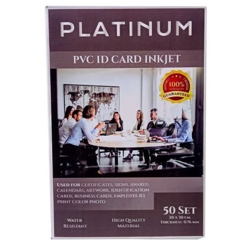 

kertas- kertas pvc instant id card inkjet a4 putih tebal 0,76mm platinum -kertas.