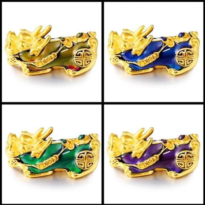 [Bayar di Tempat] Gelang Pria Pixiu Thermo Berubah Warna Kombinasi Emas