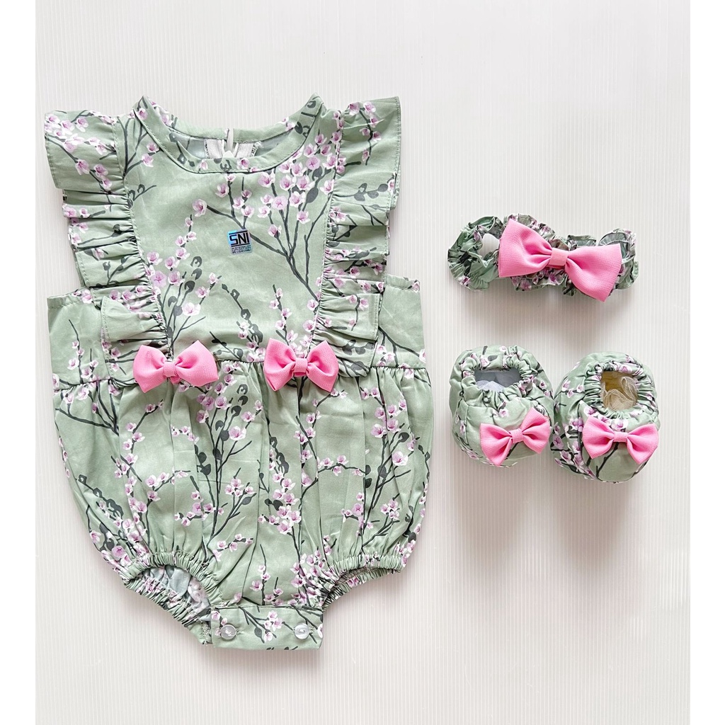 ALEXA / MICHA / CLARA / SAKURA / TALITHA / VALENTINA EMMA CHERRY BLOSSOM Bandana Sepatu Setelan Rok Bunga Pergi Lucu Fashion Anak Bayi Perempuan Cewe Lucu Terlaris-Cherry Blossom tosca