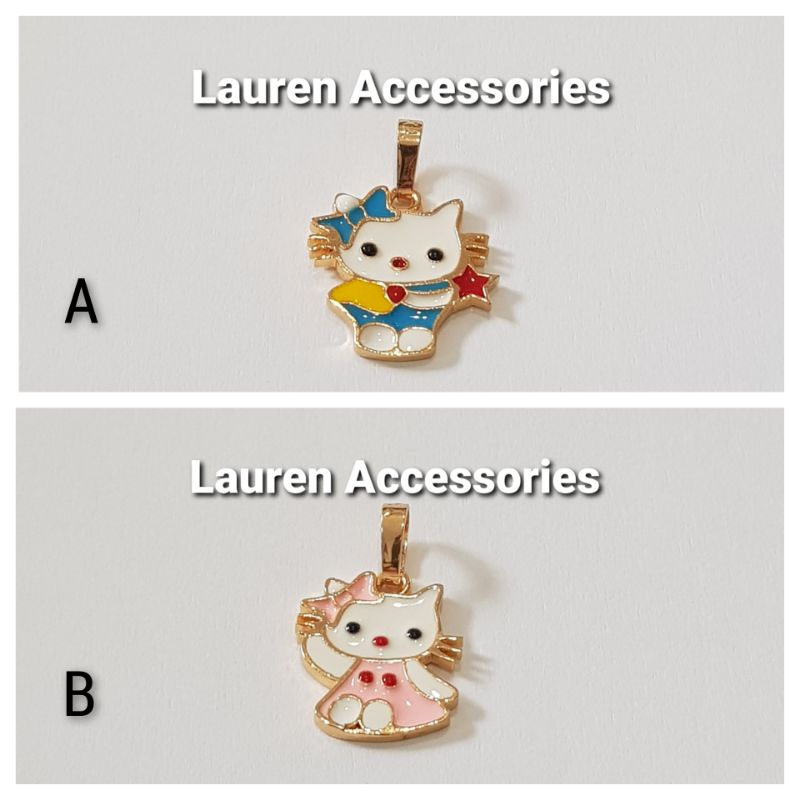 Liontin Bandul Anak Karakter Hello Kitty Perhiasan Imitasi Lapis Emas Kuning LT 3146