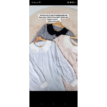 titipan houndstooth blouse by vanilla hijab