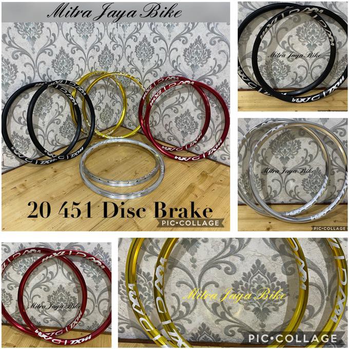 Rims Velg MXL 20 x 1 3.8 Plus 451 Disc Brake 20H - 28H Taiwan - Hitam