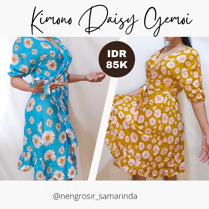 DASTER DAISY KIMONO GEMOI / Daster Daisy Flower Endul