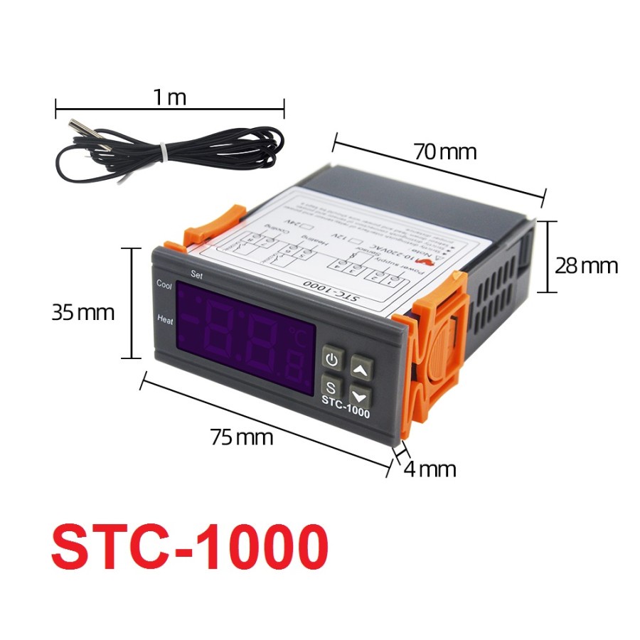 Thermostat Digital STC-1000 STC 1000 220V AC Termostat Temperature Hygrostat Higrostat Temperatur Su