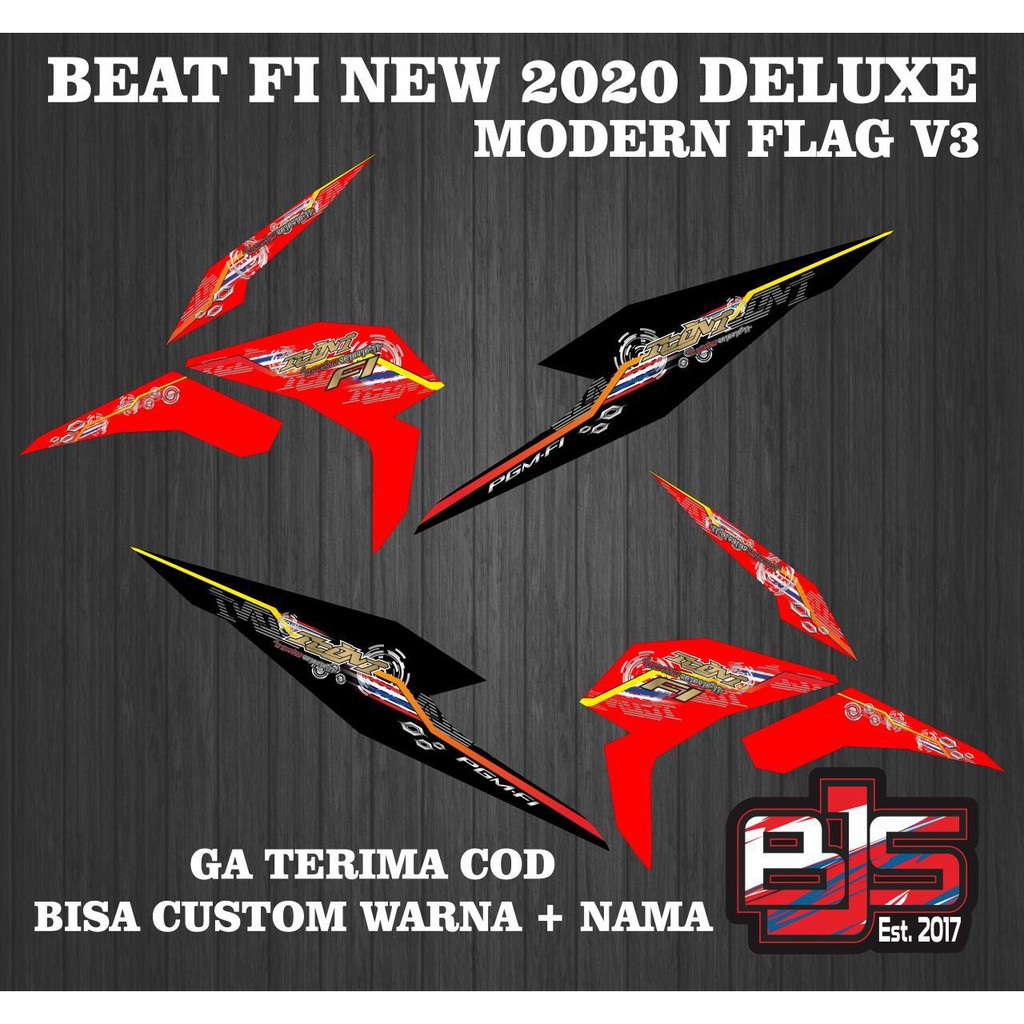  stiker  striping list motor  beat  fi new 2021 deluxe  modern 