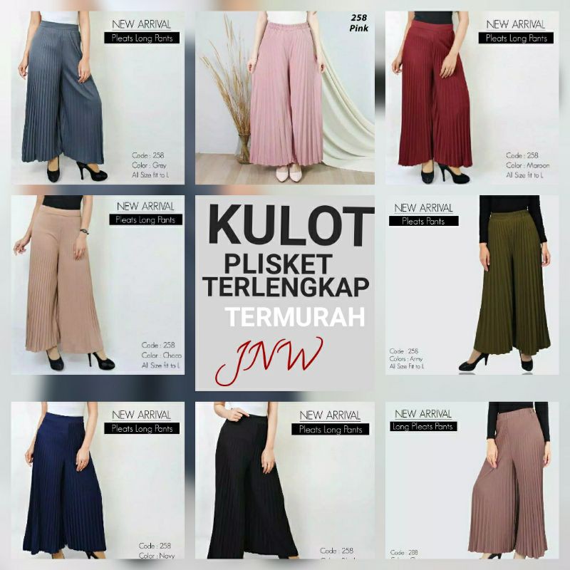 JNW- Celan Kulot plisket Best Seller, Celana Mayung, Celana Kekinian Best Seller