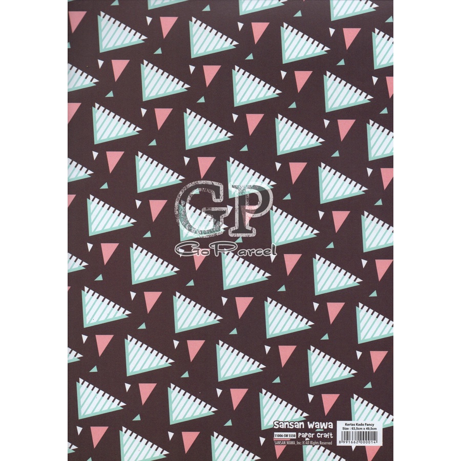 ( 5 Lembar ) POLKADOT SANWA - KERTAS KADO TRIANGLE DOTS SANWA - GIFT WRAP PAPER SANSAN WAWA POLKADOTS ONDE SEGITIGA VINTAGE CLASSIC