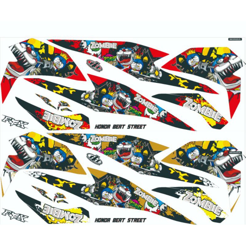 striping sticker beat fi new 2020 beat 2020 beat street new beat street 2020 terbaru doraemon zombie