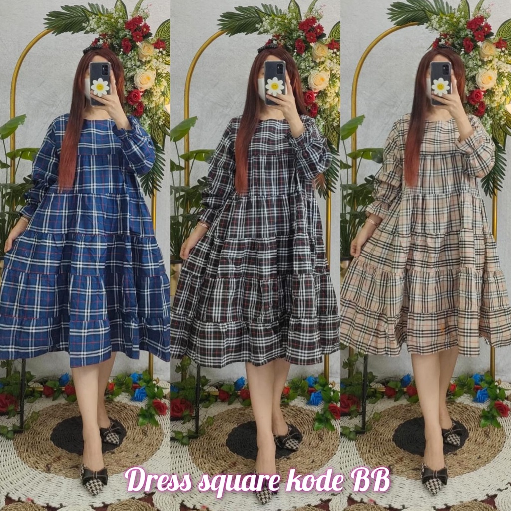 Midi square dress / gamis midi / midi kotak / midi chanda