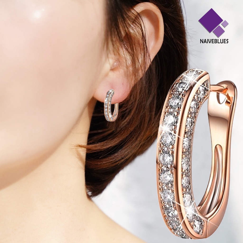 1 Pasang Anting Huggie Charmive Ring Untuk Wanita