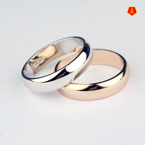 [Ready Stock]Fashion Simple Rose Gold Glossy Ring for Women