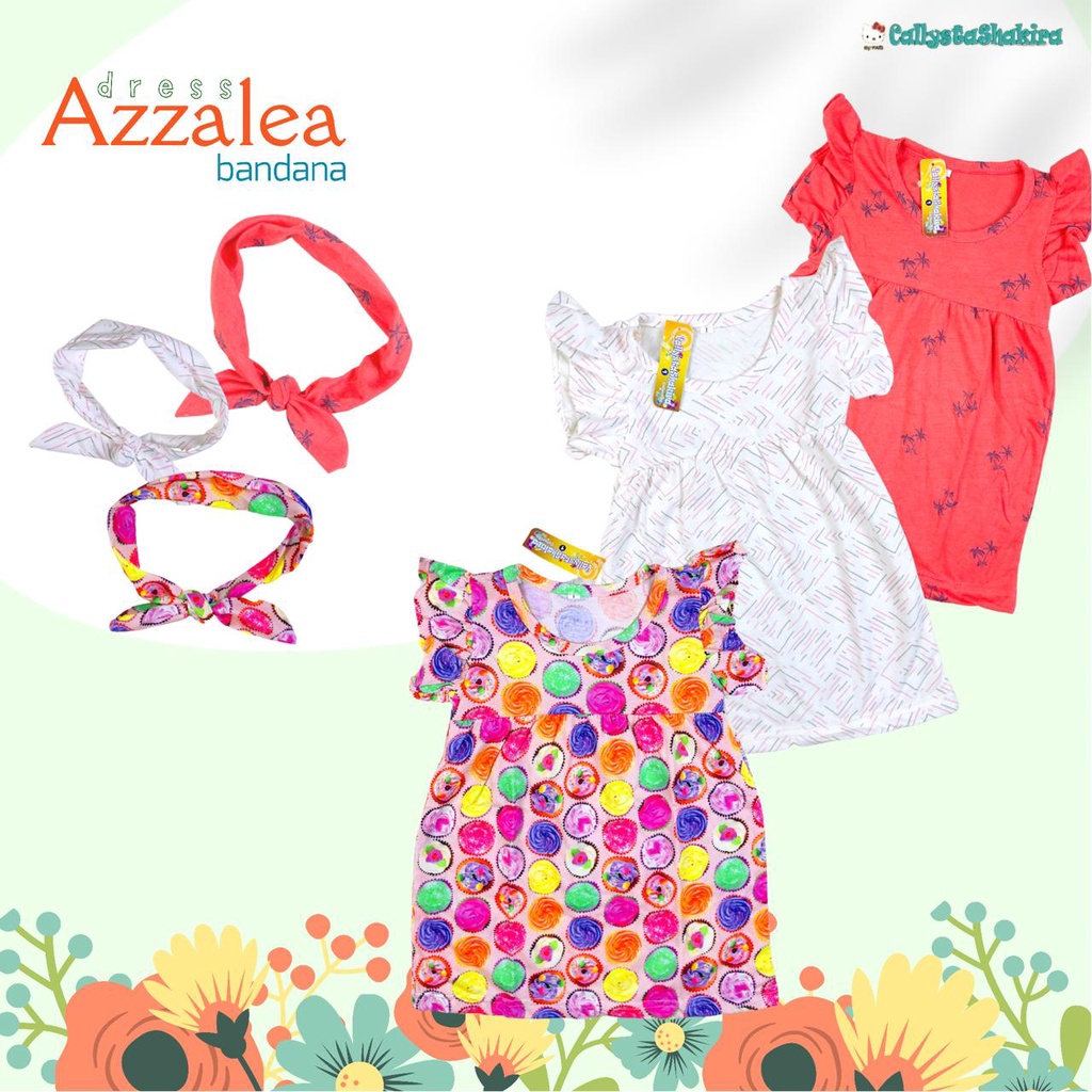Dress AZZALEA Bayi free headband Callysta Usia Anak 0-4 tahun Baju dress baby girl bahan lembut