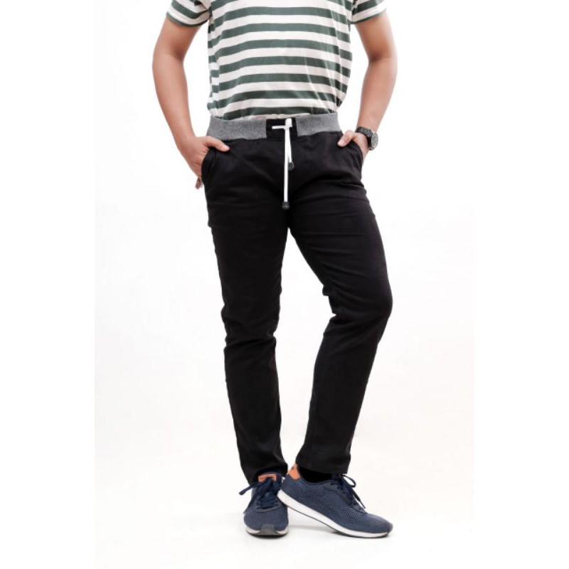 Celana Chinos Pria Pinggang Karet