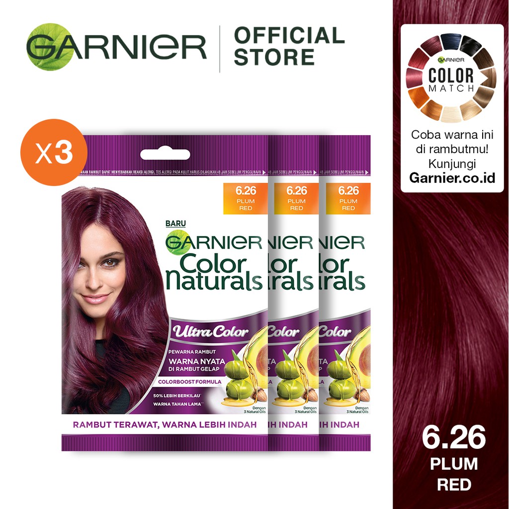 Garnier Color Natural Ultra Color Merah Plum x 3pcs Garnier Color Natural Ultra Color Merah Plum x 3pcs