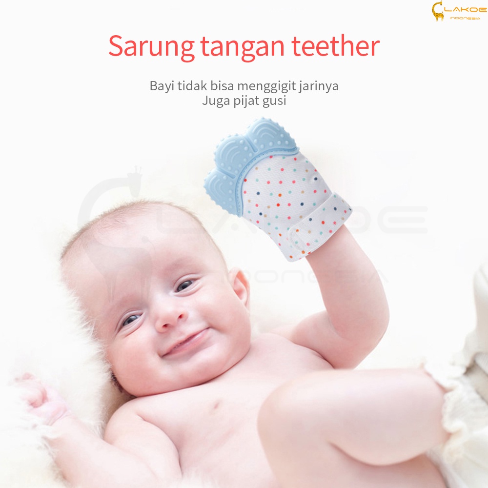 LAKOE Sarung Tangan Teether Bayi / Mitten Baby Glove Teether Gigitan Bayi