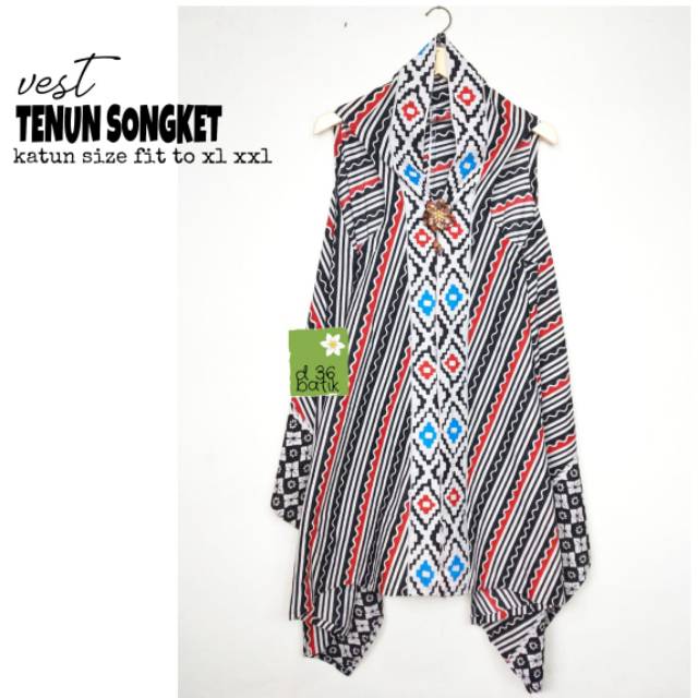 Vest jenar motif tenun songket