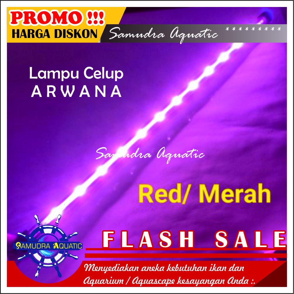 Lampu ARWANA Celup Aquarium, Lampu Arwana, Lampu Celup Merah, HEMAT ENERGY, Aquascape (GRATIS Bublewrap &amp; Kardus)