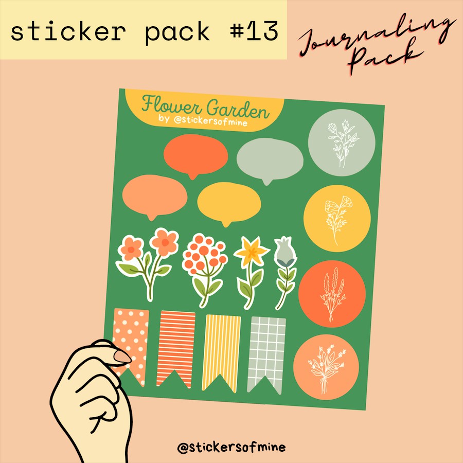 

Sticker Pack #13 | JOURNALING PACK - Flower Garden