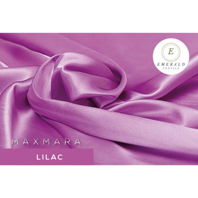 ( BUKAN HIJAB ) SETENGAH METER Kain Satin Charmuse Maxmara Silk Premium - Lilac ( HARGA PER 50cm KAIN )