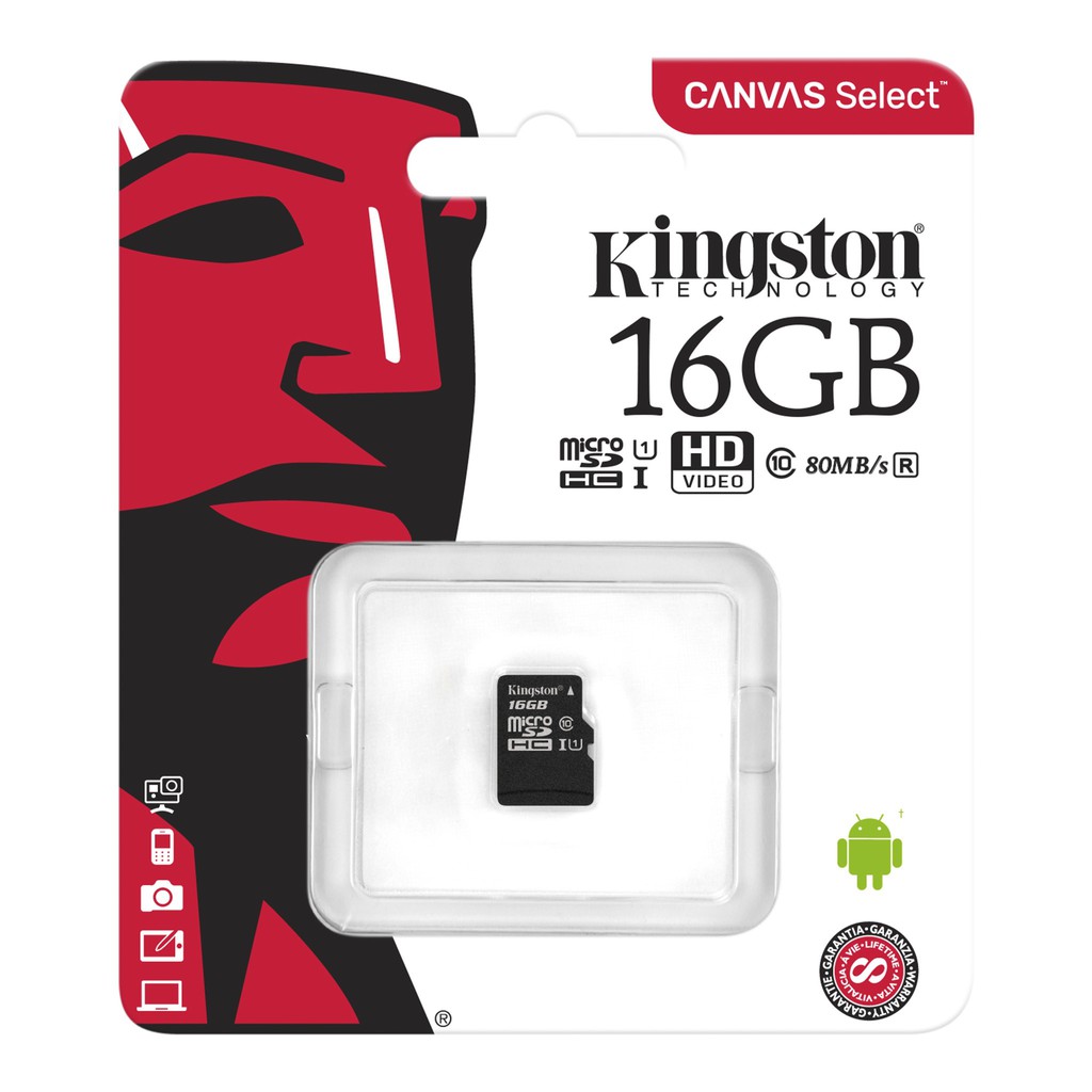 Kingston Micro Sd / Microsd Card 16Gb 80Mbps Class 10 - Garansi Resmi