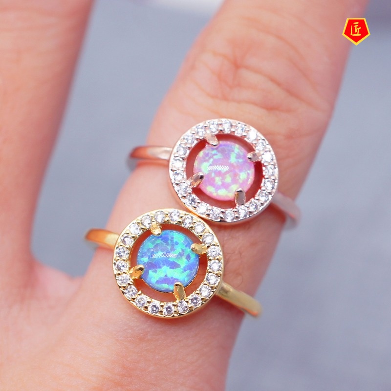 [Ready Stock]Opal Couple Ring Fashion Gem