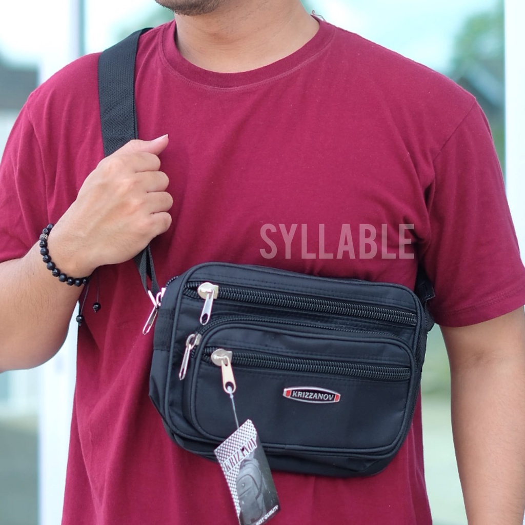 Tas Selempang Krizzanov 5 Resleting // Tas Selempang Krizzanov Resleting Banyak // Tas Resleting Ban