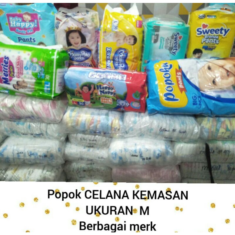 POPOK CELANA M Kemasan berbagai merk