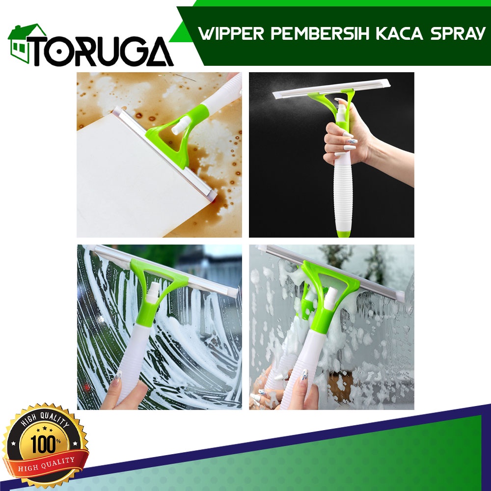 Wiper Spray Water Tabung Alat Pembersih Kaca Jendela Semprot Air Otomatis Window Cleaner 2in1