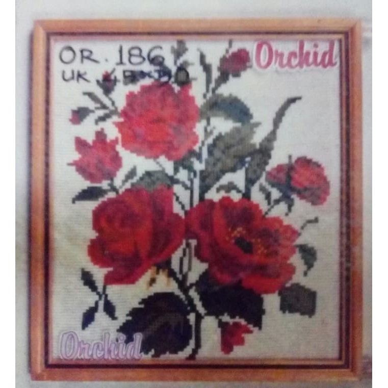 KRUISSTEEK KRISTIK ORCHID MOTIF BUNGA OR 186