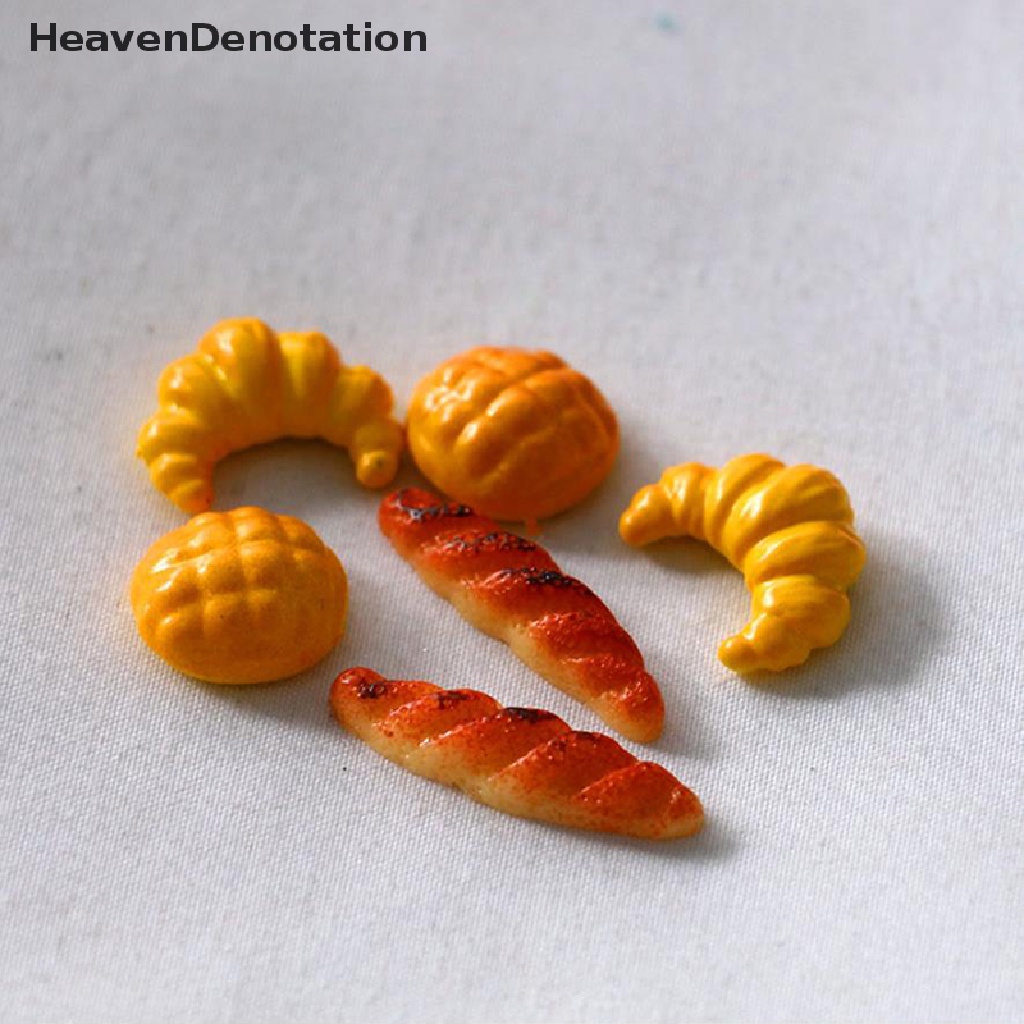 (Heavendenotation) 6pcs Miniatur Roti Croissant Untuk Rumah Boneka