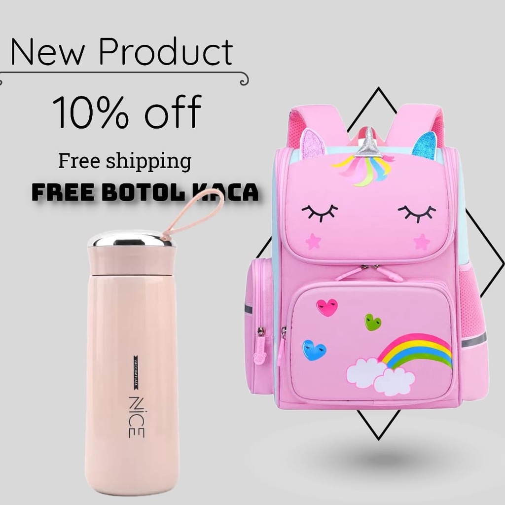 [GRATIS ONGKIR COD]  Tas ransel backpack karakter Unicorn/Batman ransel anak Sekolah Paud Tk SD perempuan/Laki laki Import