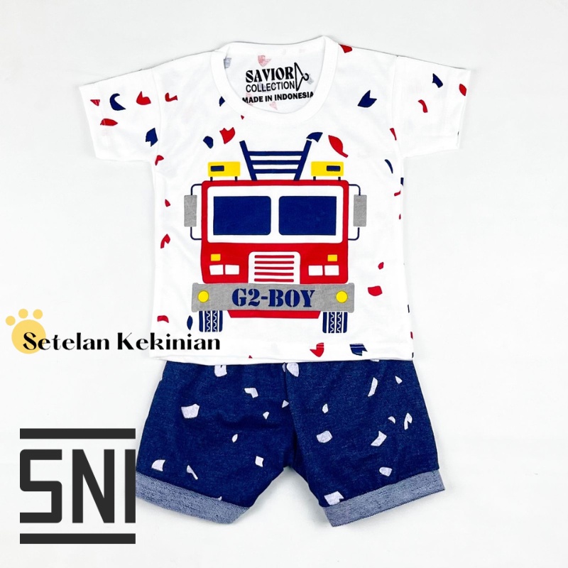 Set Baby Boy 0-12bulan Gambar Mobil Truck Kekinian Setelan Anak Laki Laki Murah Newborn Set