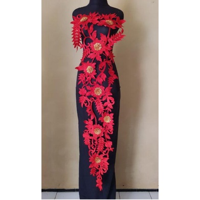 Pondok Gede Store Bordir Renda Tasik Sabina Merah Lace Patch Tempel Embroidery