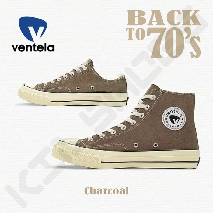 Ventela BTS  Back to 70s High and Low Grey 70s High and Low Charcoal Sepatu Pria Wanita Lokal Keren